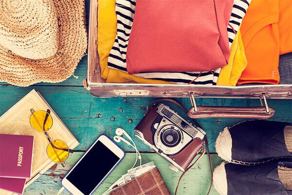 Common travel items.